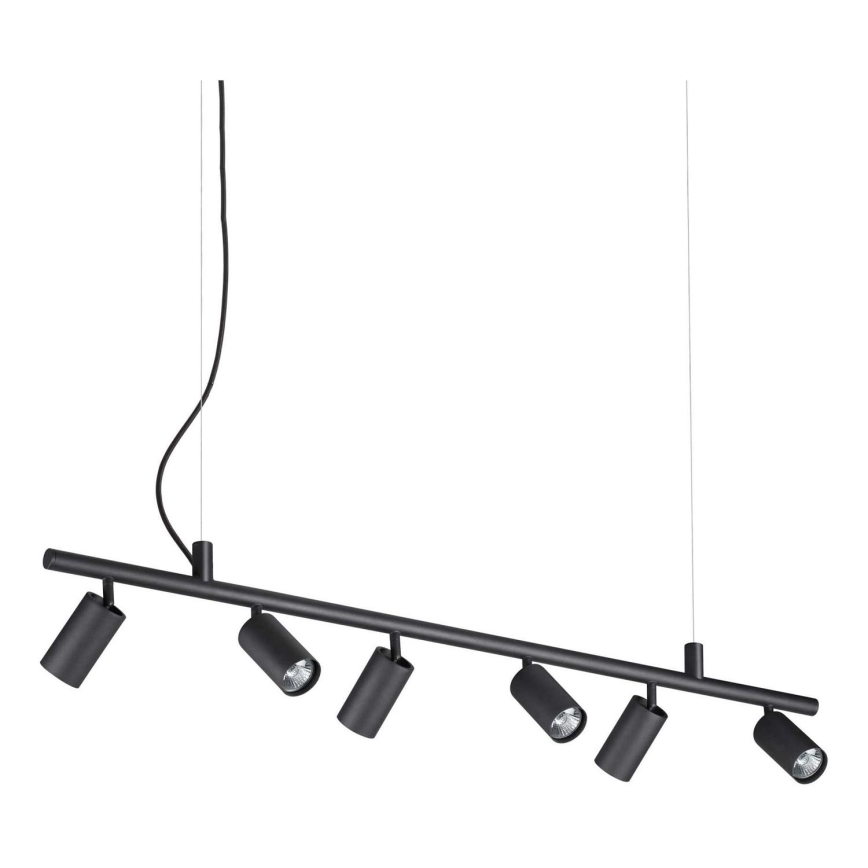 Ideal Lux - Lampadario LED a sospensione con filo DYNAMITE 6xGU10/7W/230V CRI 90 nero