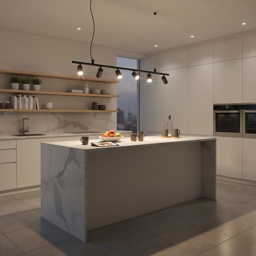 Ideal Lux - Lampadario LED a sospensione con filo DYNAMITE 6xGU10/7W/230V CRI 90 nero