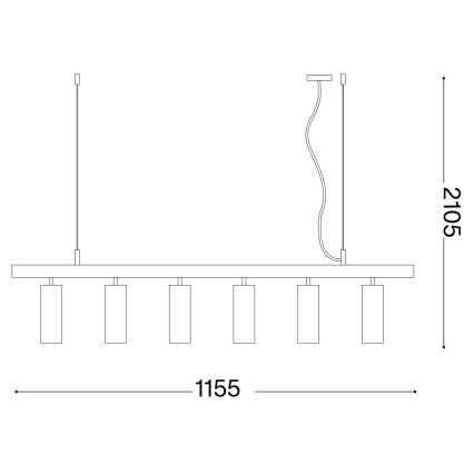 Ideal Lux - Lampadario LED a sospensione con filo DYNAMITE 6xGU10/7W/230V CRI 90 nero