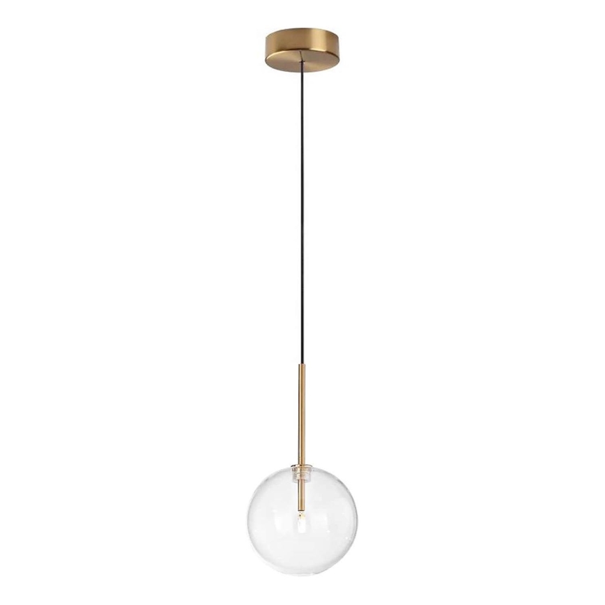 Ideal Lux - Lampadario LED a sospensione con filo EQUINOXE 1xG4/2W/230V diametro 15 cm ottone/limpido