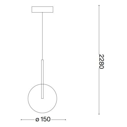 Ideal Lux - Lampadario LED a sospensione con filo EQUINOXE 1xG4/2W/230V diametro 15 cm ottone/limpido