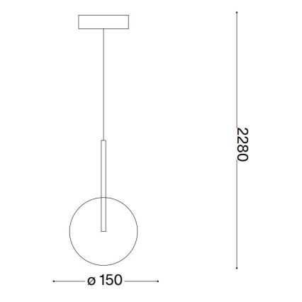 Ideal Lux - Lampadario LED a sospensione con filo EQUINOXE 1xG4/2W/230V diametro 15 cm ottone/limpido
