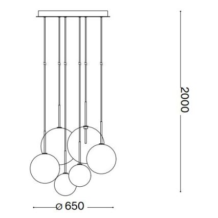 Ideal Lux - Lampadario LED a sospensione con filo EQUINOXE 6xG4/2W/230V diametro 65 cm cromo lucido/fumé