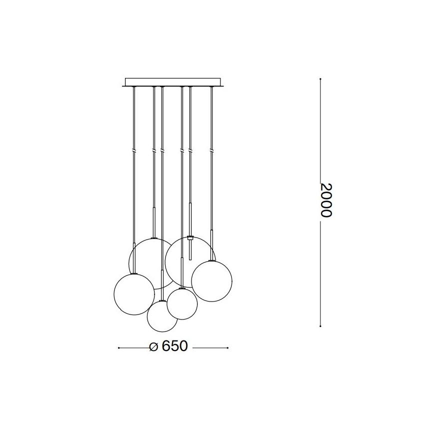 Ideal Lux - Lampadario LED a sospensione con filo EQUINOXE 6xG4/2W/230V diametro 65 cm ottone/fumé