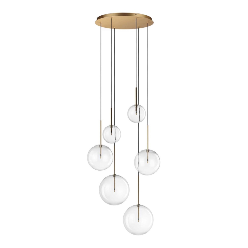 Ideal Lux - Lampadario LED a sospensione con filo EQUINOXE 6xG4/2W/230V diametro 65 cm ottone/limpido