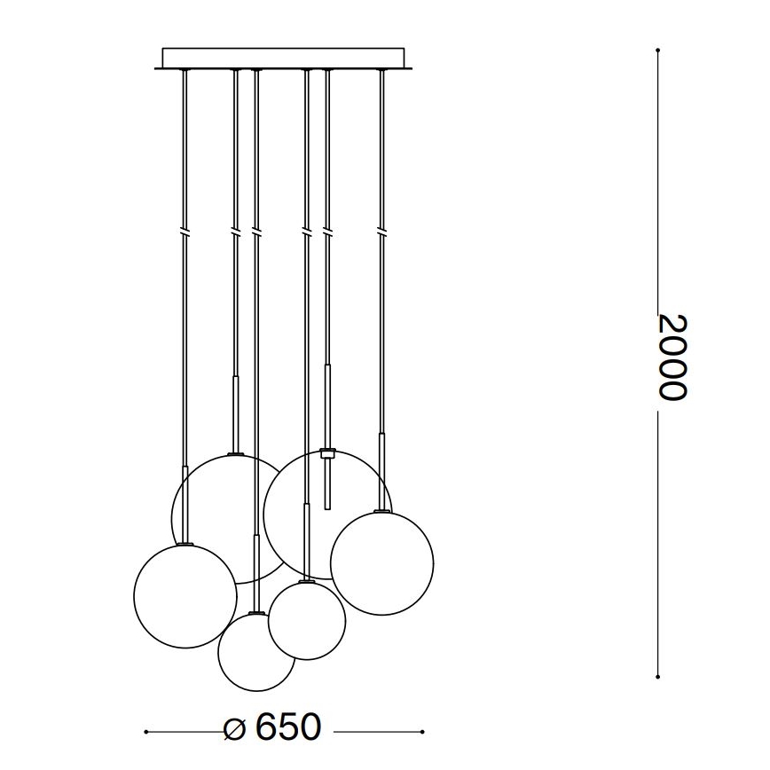 Ideal Lux - Lampadario LED a sospensione con filo EQUINOXE 6xG4/2W/230V diametro 65 cm ottone/limpido