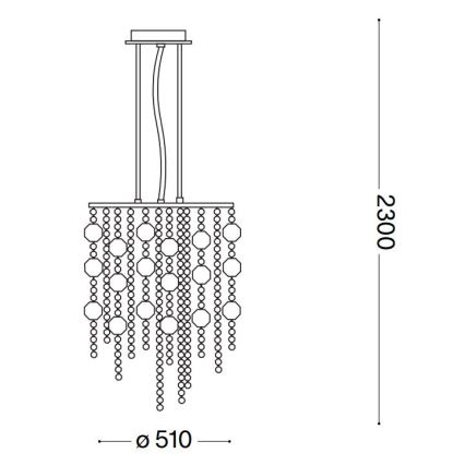Ideal Lux - Lampadario di cristallo LED a sospensione con catena EVASIONE 10xG9/3W/230V diametro 51 cm cromo lucido