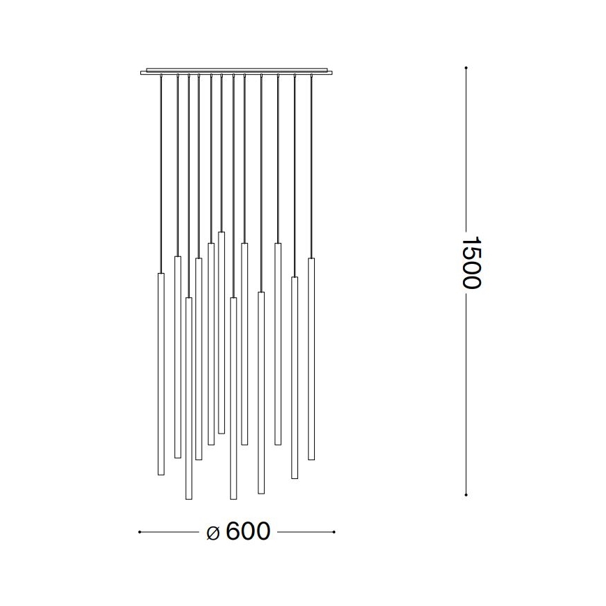 Ideal Lux - Lampadario LED a sospensione con filo FILO LED/25W/230V nero