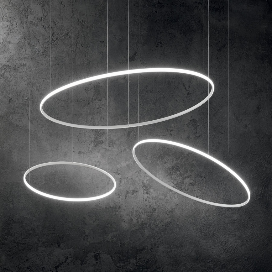 Ideal Lux - Lampadario LED a sospensione con filo HULAHOOP LED/39W/230V 3000K diametro 81,5 cm CRI 90 bianco