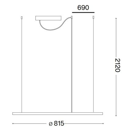 Ideal Lux - Lampadario LED a sospensione con filo HULAHOOP LED/39W/230V 3000K diametro 81,5 cm CRI 90 bianco