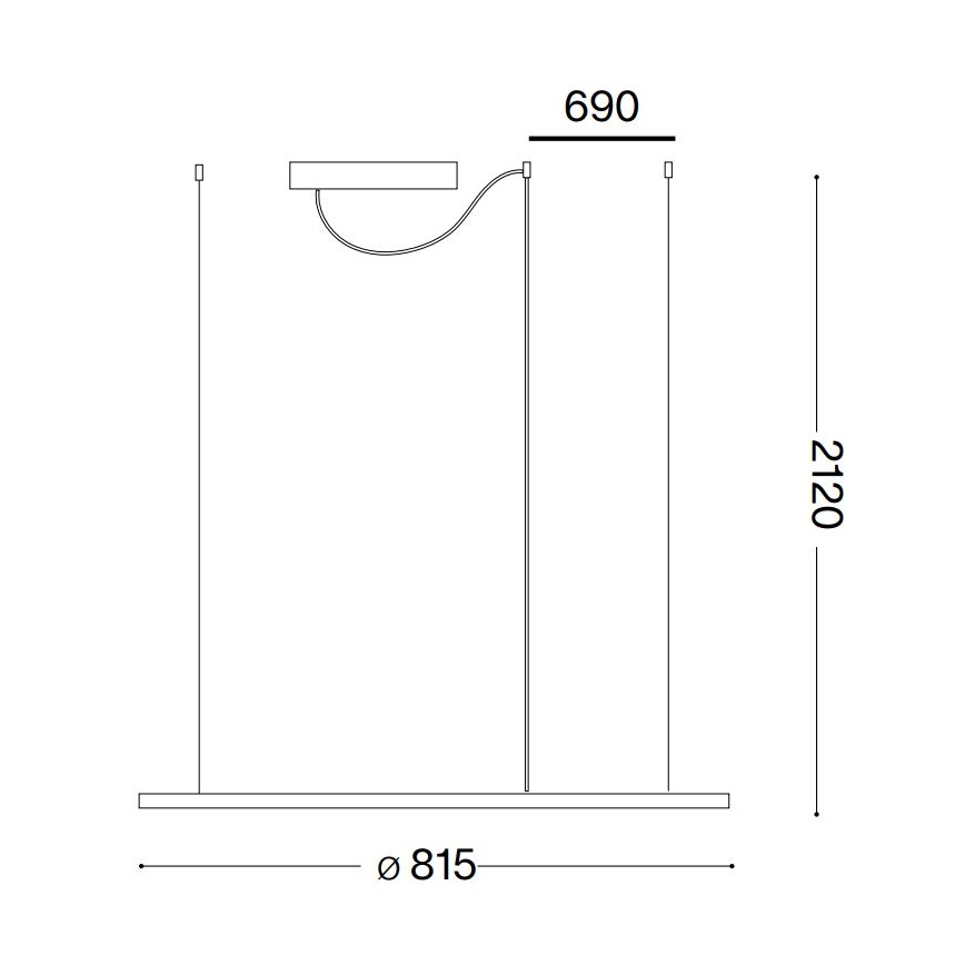 Ideal Lux - Lampadario LED a sospensione con filo HULAHOOP LED/39W/230V 3000K diametro 81,5 cm CRI 90 bianco