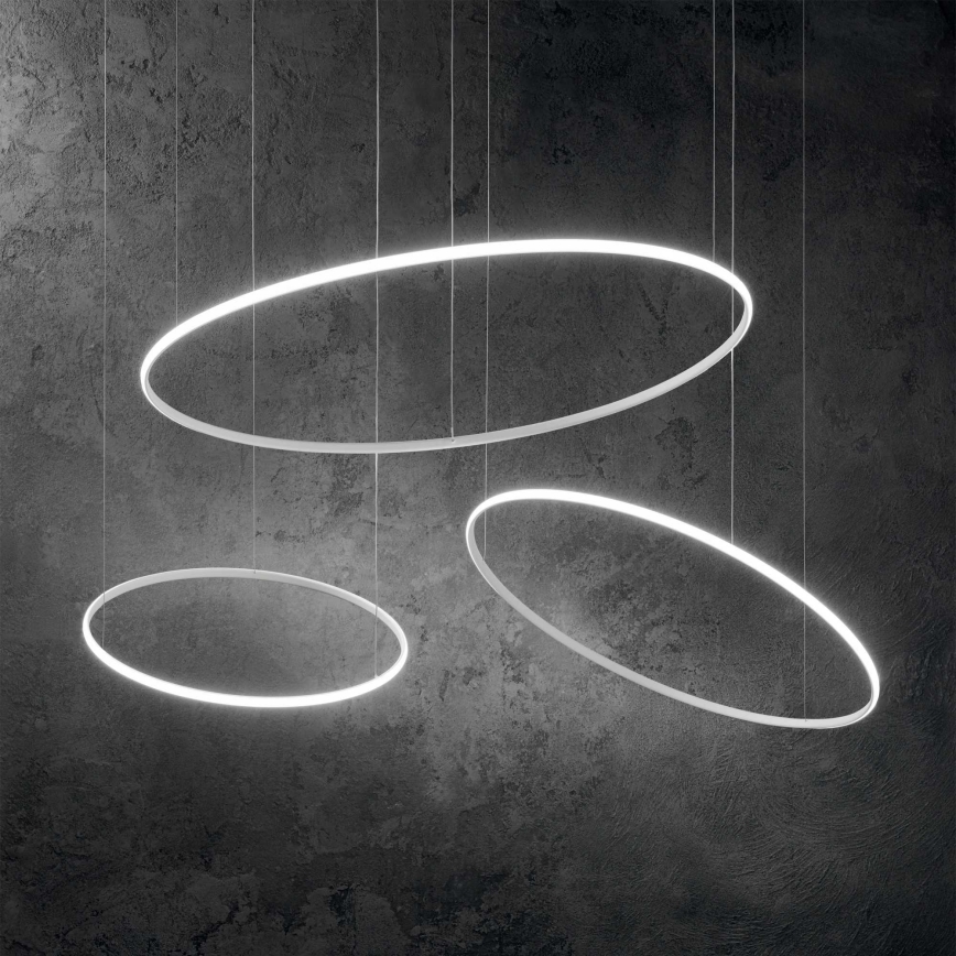 Ideal Lux - Lampadario LED a sospensione con filo HULAHOOP LED/46W/230V 3000K diametro 100 cm CRI 90 bianco
