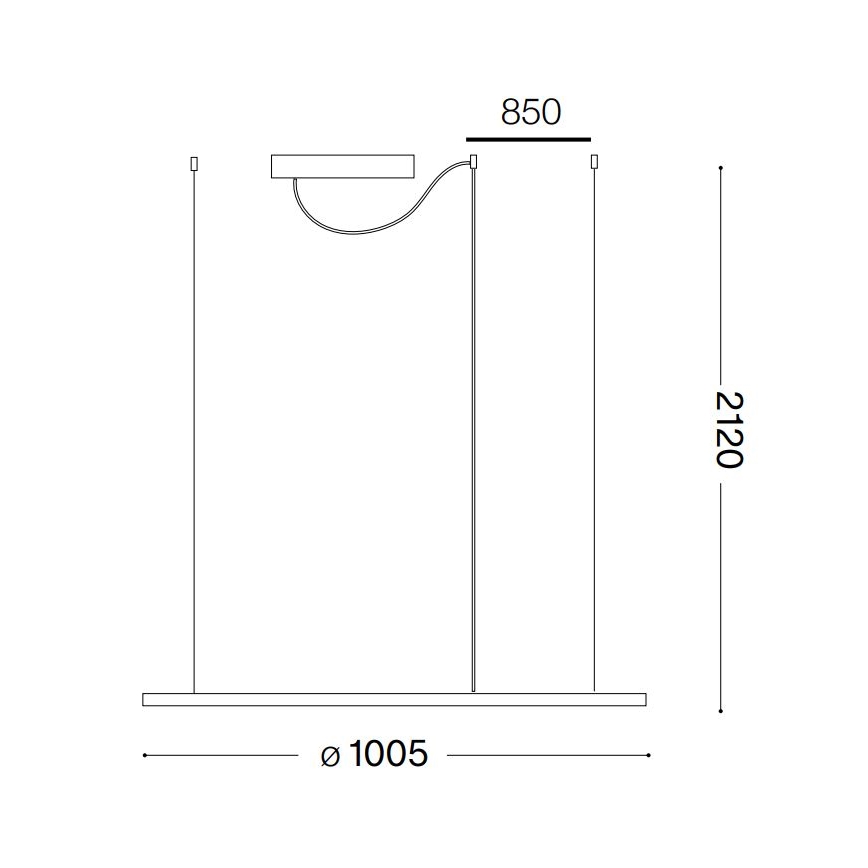 Ideal Lux - Lampadario LED a sospensione con filo HULAHOOP LED/46W/230V 3000K diametro 100 cm CRI 90 bianco