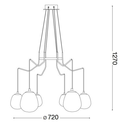 Ideal Lux - Lampadario LED a sospensione con filo KAROUSEL 6xG9/3W/230V diametro 72 cm ottone