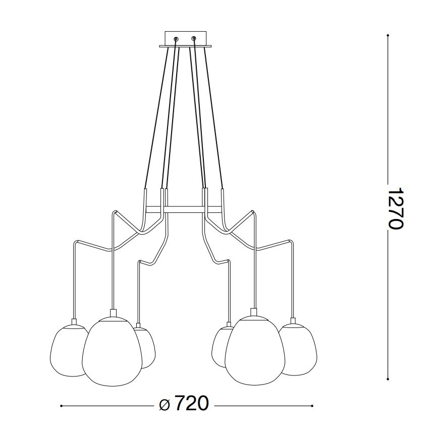 Ideal Lux - Lampadario LED a sospensione con filo KAROUSEL 6xG9/3W/230V diametro 72 cm ottone