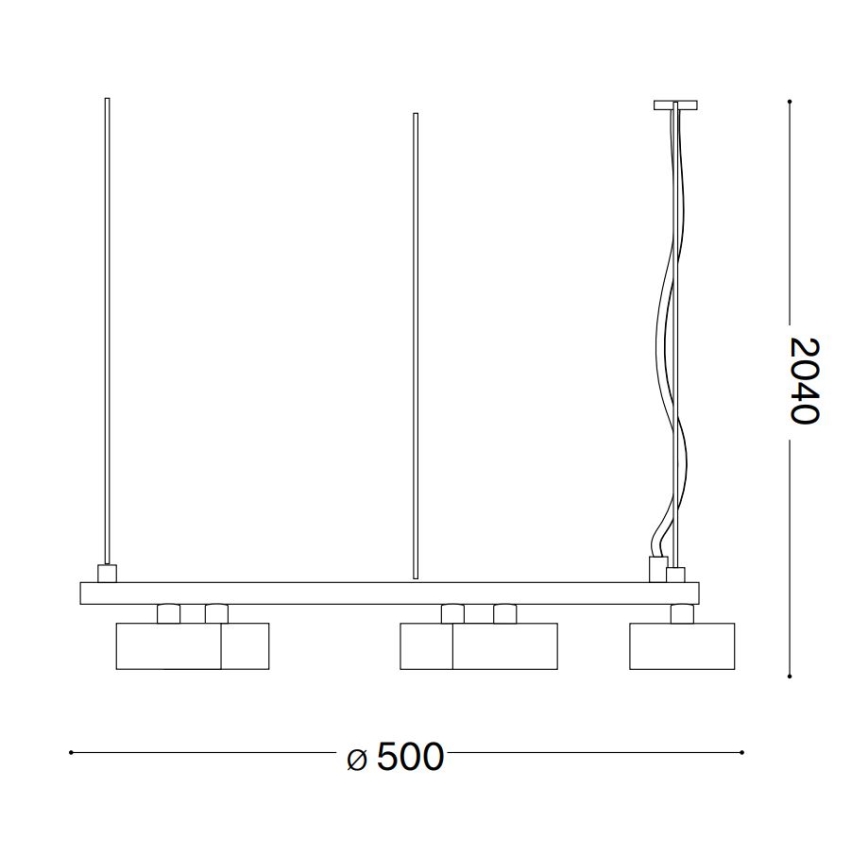Ideal Lux - Lampadario LED a sospensione con filo MINOR 5xGX53/9W/230V diametro 50 cm nero