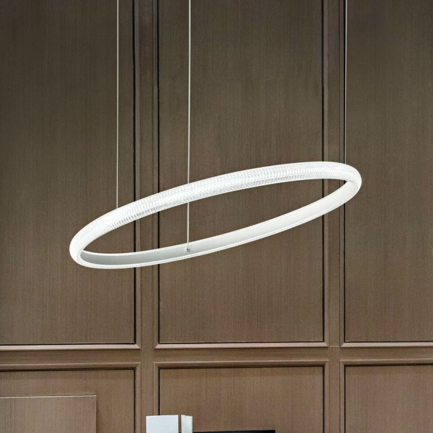 Ideal Lux - Lampadario LED a sospensione con filo MIRACLE LED/37W/230V diametro 60 cm CRI 90 cromo opaco
