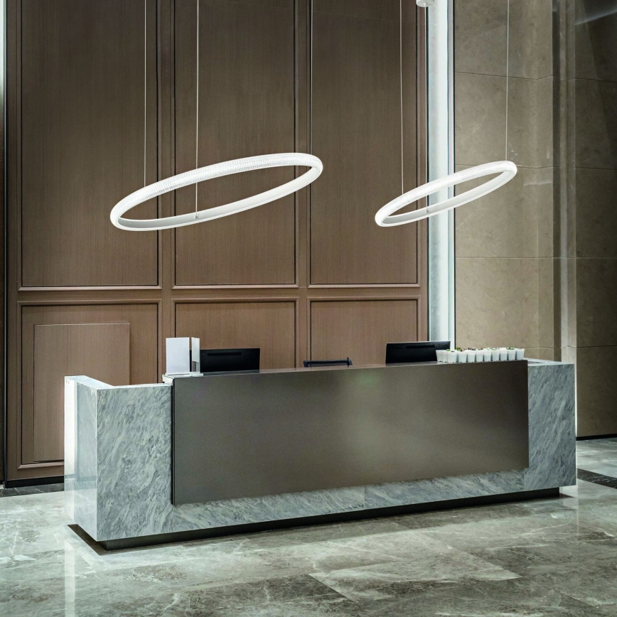 Ideal Lux - Lampadario LED a sospensione con filo MIRACLE LED/45W/230V diametro 80 cm CRI 90 cromo opaco