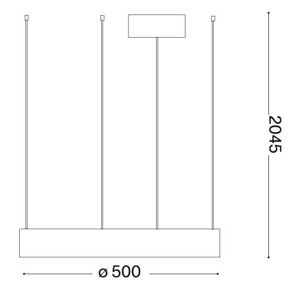 Ideal Lux - Lampadario LED a sospensione con filo ORACLE LED/28W/230V 3000K diametro 50 cm CRI 90 nero