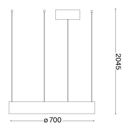 Ideal Lux - Lampadario LED a sospensione con filo ORACLE LED/35W/230V 3000K diametro 70 cm CRI 90 bianco