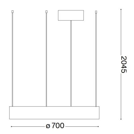 Ideal Lux - Lampadario LED a sospensione con filo ORACLE LED/35W/230V 3000K diametro 70 cm CRI 90 nero