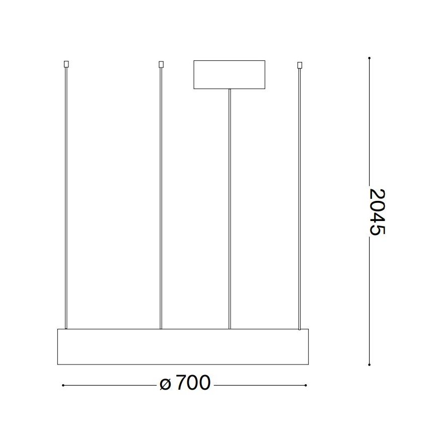 Ideal Lux - Lampadario LED a sospensione con filo ORACLE LED/35W/230V 3000K diametro 70 cm CRI 90 nero