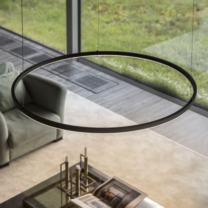 Ideal Lux - Lampadario a sospensione con filo LED dimmerabile ORACLE SLIM LED/29W/230V 3000K diametro 50 cm nero