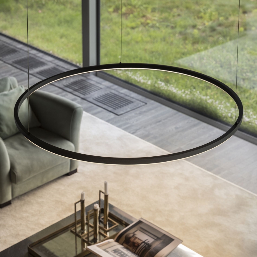 Ideal Lux - Lampadario a sospensione con filo LED dimmerabile ORACLE SLIM LED/29W/230V 3000K diametro 50 cm nero