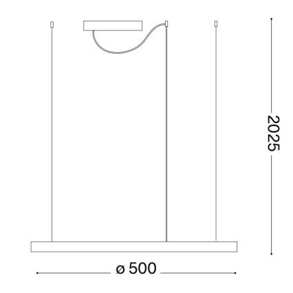 Ideal Lux - Lampadario a sospensione con filo LED dimmerabile ORACLE SLIM LED/29W/230V 3000K diametro 50 cm nero