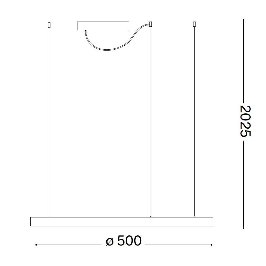 Ideal Lux - Lampadario a sospensione con filo LED dimmerabile ORACLE SLIM LED/29W/230V 3000K diametro 50 cm nero