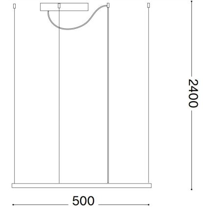 Ideal Lux - Lampadario LED a sospensione con filo ORACLE SLIM LED/33W/230V 3000K 50x50 cm nero