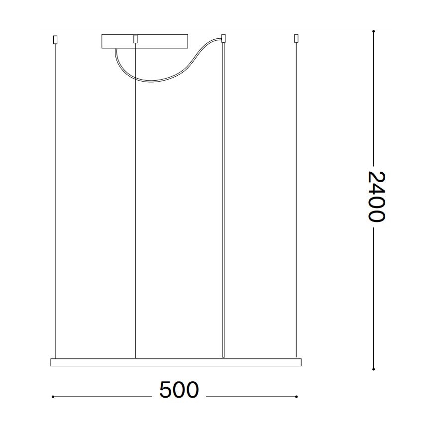 Ideal Lux - Lampadario LED a sospensione con filo ORACLE SLIM LED/33W/230V 3000K 50x50 cm nero