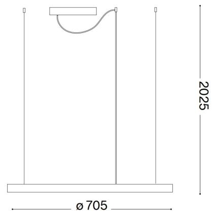 Ideal Lux - Lampadario LED a sospensione con filo ORACLE SLIM LED/38W/230V 4000K diametro 70 cm nero