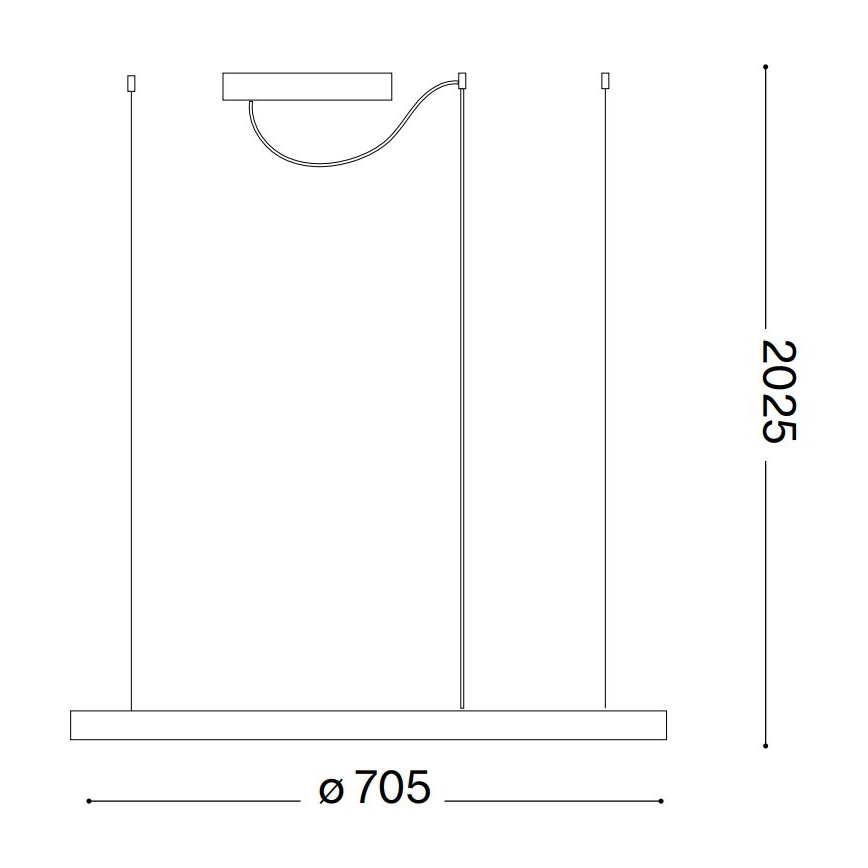 Ideal Lux - Lampadario LED a sospensione con filo ORACLE SLIM LED/38W/230V 4000K diametro 70 cm nero