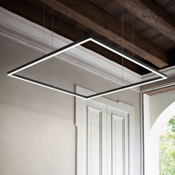 Ideal Lux - Lampadario LED a sospensione con filo ORACLE SLIM LED/41W/230V 3000K 70x70 cm nero