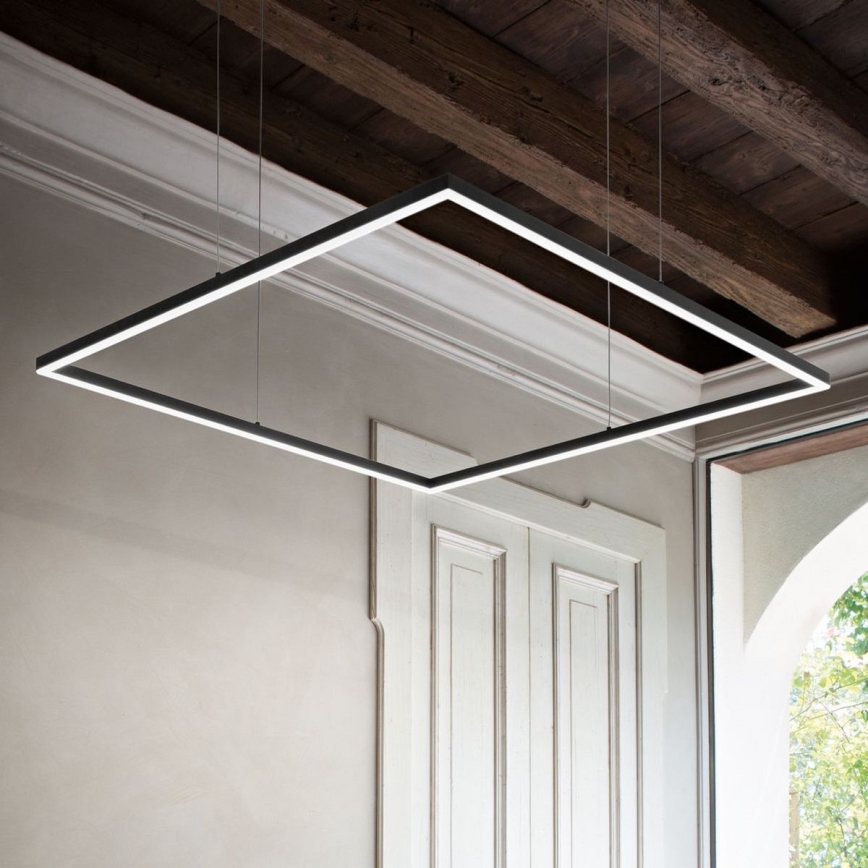 Ideal Lux - Lampadario LED a sospensione con filo ORACLE SLIM LED/41W/230V 3000K 70x70 cm nero