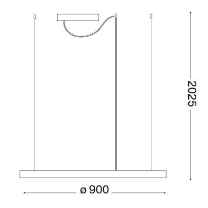 Ideal Lux - Lampadario a sospensione con filo LED dimmerabile ORACLE SLIM LED/43W/230V 3000K diametro 90 cm nero