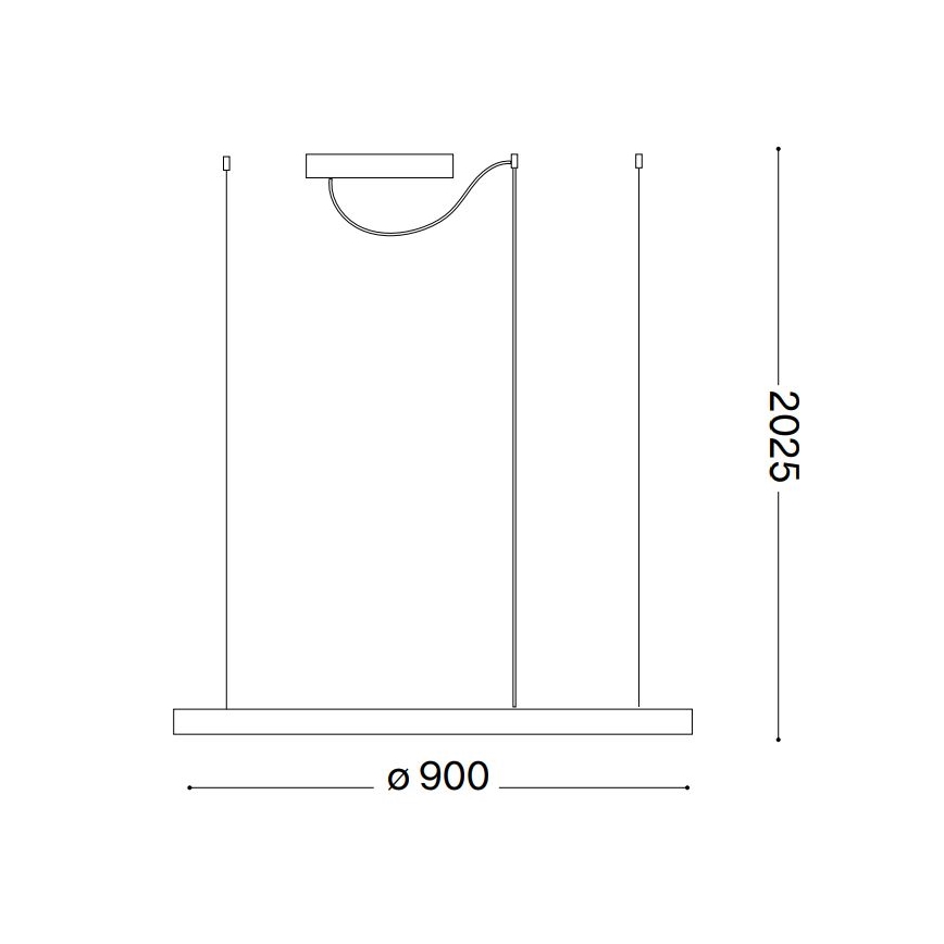 Ideal Lux - Lampadario a sospensione con filo LED dimmerabile ORACLE SLIM LED/43W/230V 3000K diametro 90 cm nero