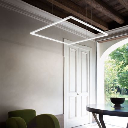 Ideal Lux - Lampadario LED a sospensione con filo ORACLE SLIM LED/53W/230V 3000K 90x90 cm bianco