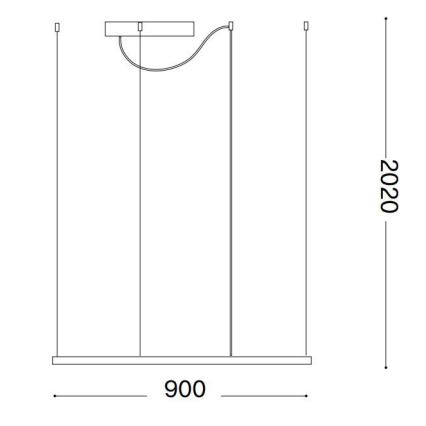 Ideal Lux - Lampadario LED a sospensione con filo ORACLE SLIM LED/53W/230V 3000K 90x90 cm nero