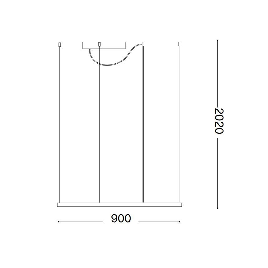 Ideal Lux - Lampadario LED a sospensione con filo ORACLE SLIM LED/53W/230V 3000K 90x90 cm nero