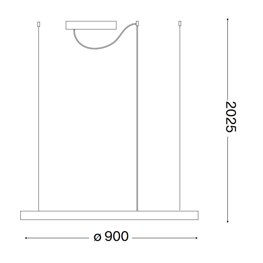Ideal Lux - Lampadario LED a sospensione con filo ORACLE SLIM LED/55W/230V 4000K diametro 90 cm bianco