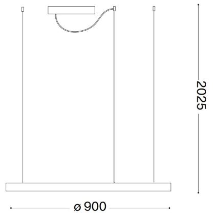 Ideal Lux - Lampadario LED a sospensione con filo ORACLE SLIM LED/55W/230V 4000K diametro 90 cm nero