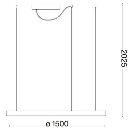 Ideal Lux - Lampadario LED a sospensione con filo ORACLE SLIM LED/83W/230V 2700K diametro 150 cm nero