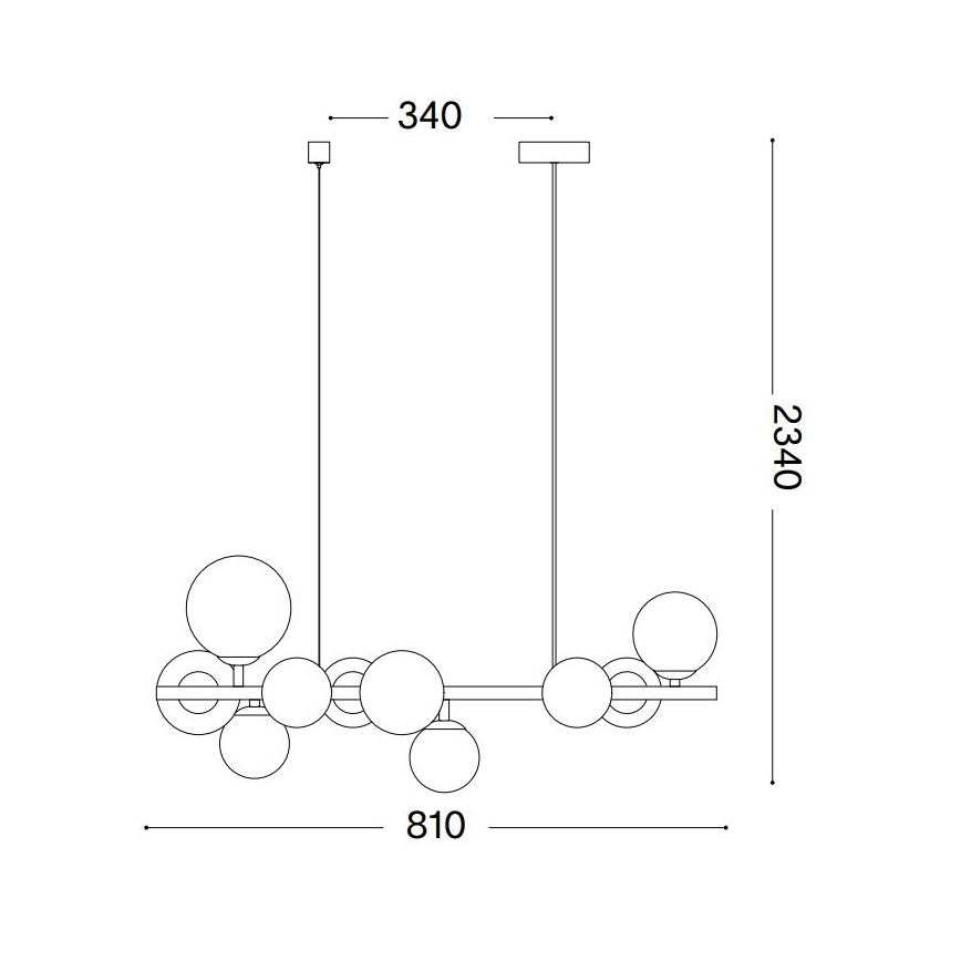 Ideal Lux - Lampadario LED a sospensione con filo PERLAGE 10xG9/3W/230V 81 cm nero/fumé