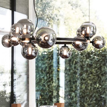 Ideal Lux - Lampadario LED a sospensione con filo PERLAGE 11xG9/3W/230V diametro 73 cm nero/fumé