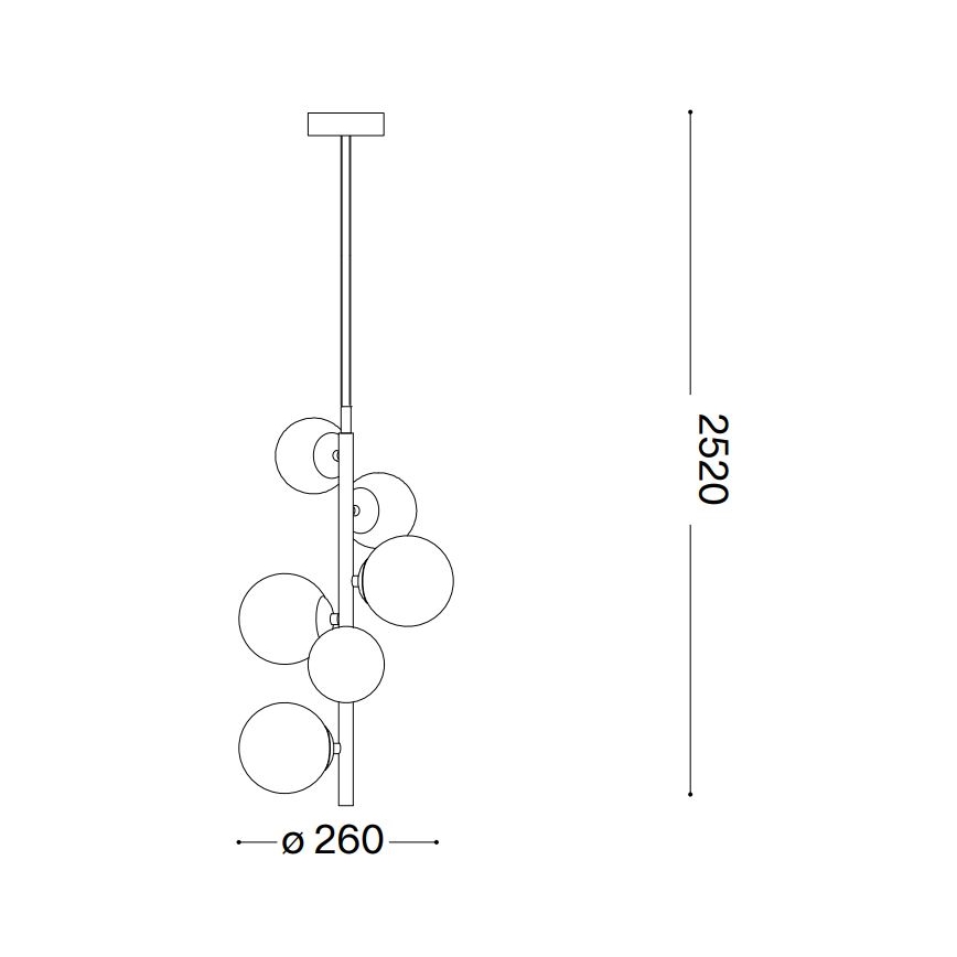Ideal Lux - Lampadario LED a sospensione con filo PERLAGE 6xG9/3W/230V diametro 26 cm oro/bianco