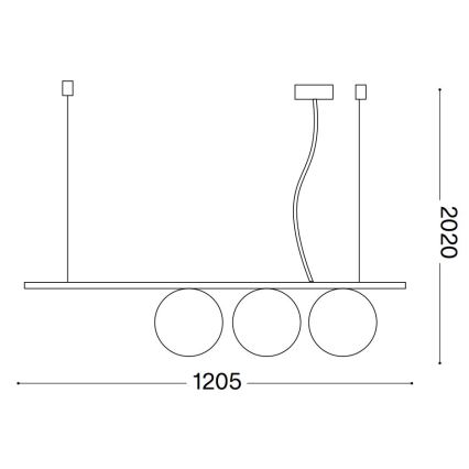 Ideal Lux - Lampadario LED a sospensione con filo PERLINE 3xG9/3W/230V oro