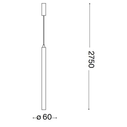 Ideal Lux - Lampadario LED a sospensione con filo ULTRATHIN LED/11,5W/230V CRI 90 nero
