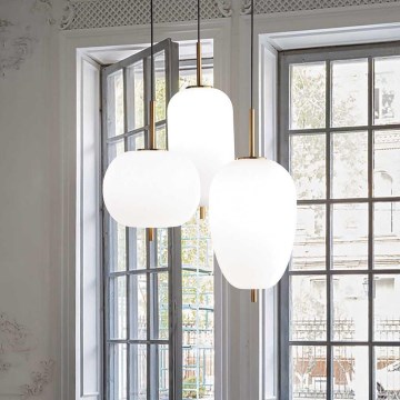 Ideal Lux - Lampadario LED a sospensione con filo UMILE LED/55W/230V diametro 60 cm CRI 90 ottone/bianco